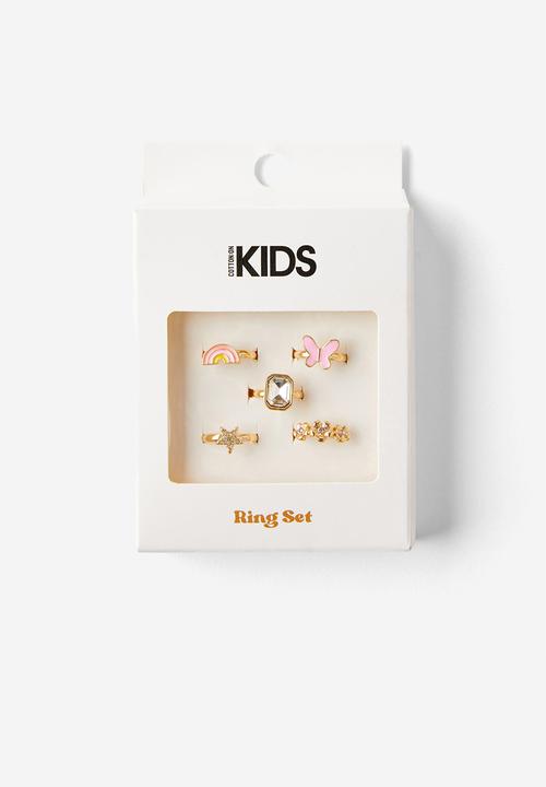 Cotton On - Kids ring set - lilac drop mix pack