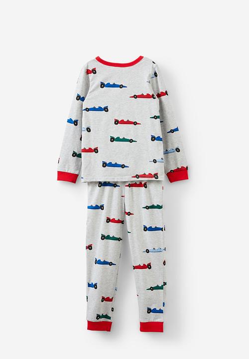 Cotton On - Ace long sleeve pyjama set - cloud marle/racing cars