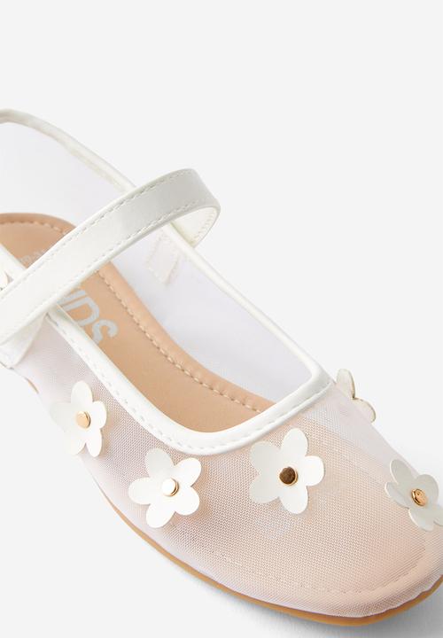 Cotton On - Olivia ballet flat - white mesh/flower