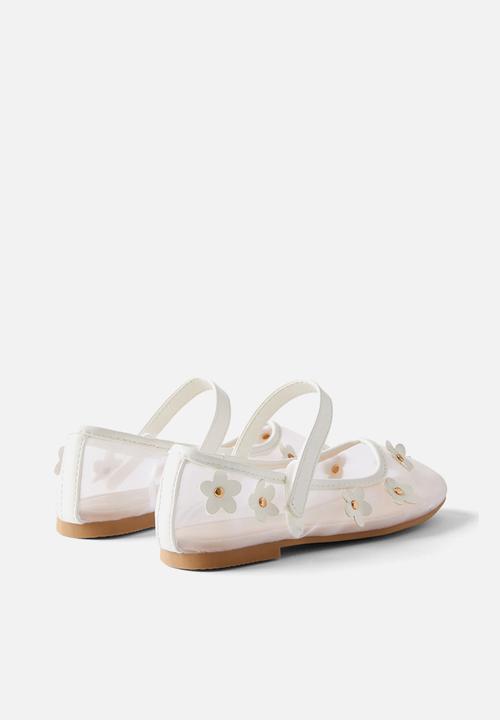 Cotton On - Olivia ballet flat - white mesh/flower