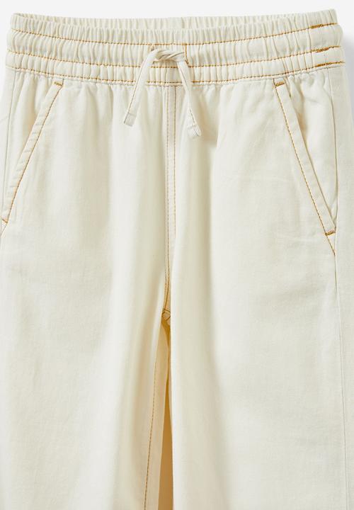Cotton On - Kirsty wide leg jean - ecru/contrast stitch