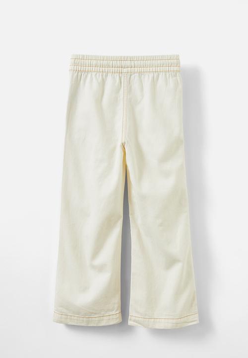 Cotton On - Kirsty wide leg jean - ecru/contrast stitch