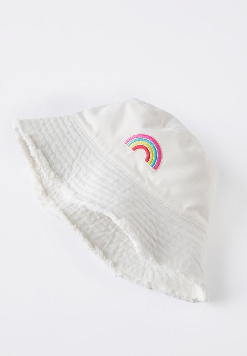 Cotton On - Kids reversible bucket hat - dark vanilla/rainbow