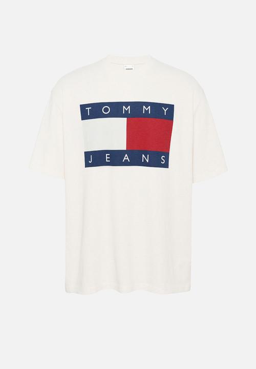 Tommy Hilfiger - Tjm Rlx Melange Flag Tee - Ancient White Melange