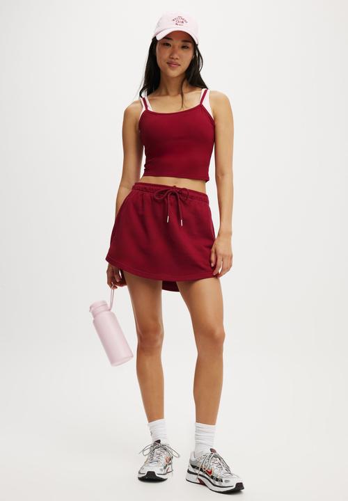 Cotton On - Rib Graphic Tank - Deep Red