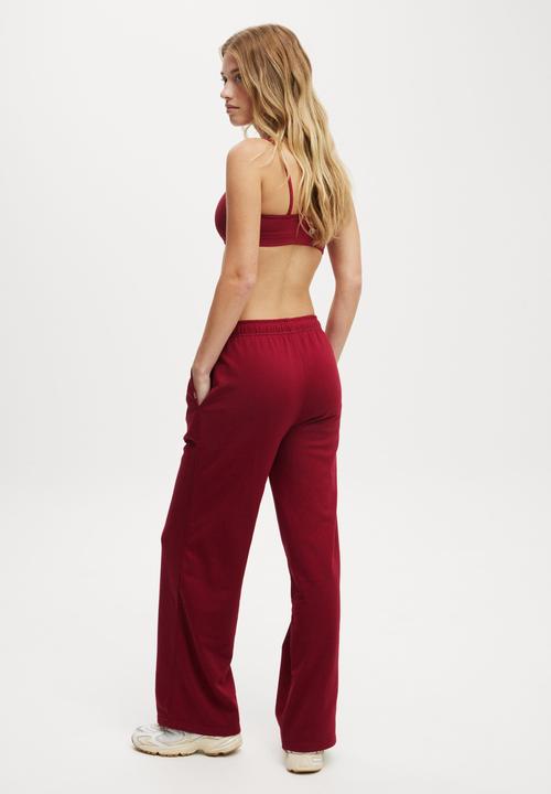 Cotton On - Lifestyle Fleece Straight Leg Sweatpant - Deep Red