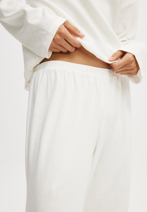 Cotton On - Pointelle Rib Pants - Coconut Milk