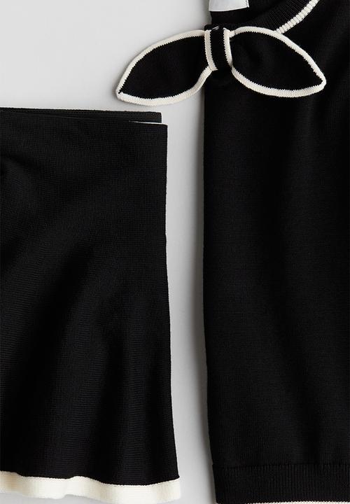 H&M - 2-piece fine-knit cotton set - black