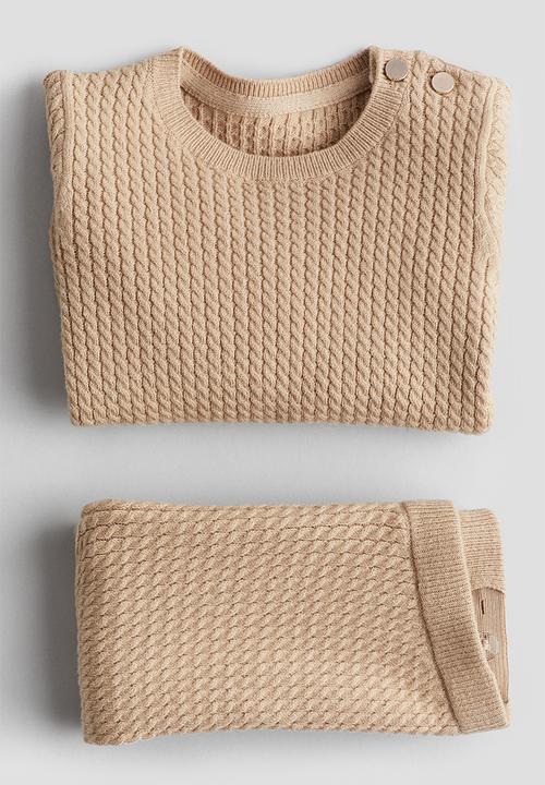 H&M - 2-piece cable-knit set - beige