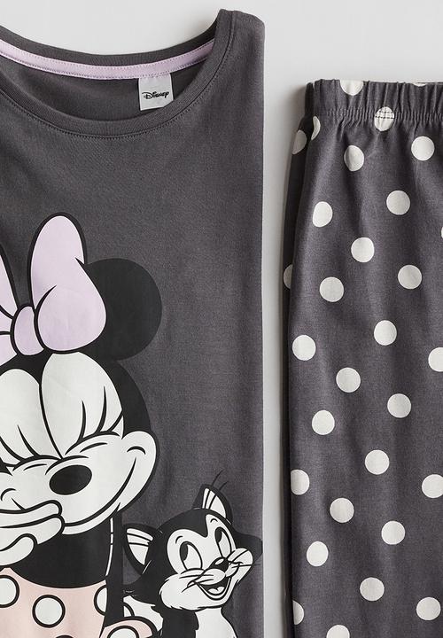 H&M - Jersey pyjamas - dark grey minnie mouse