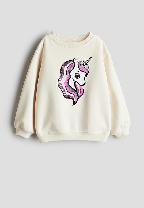H&M - Motif-detail sweatshirt - white unicorn