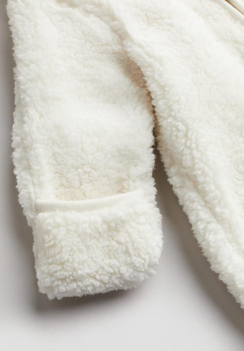 H&M - Pile pram suit with ears - white