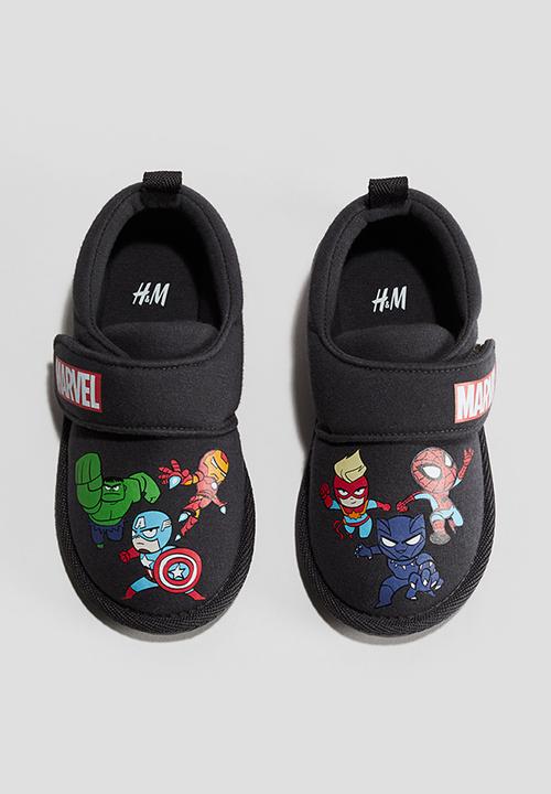 H&M - Printed cotton slippers - black marvel comics