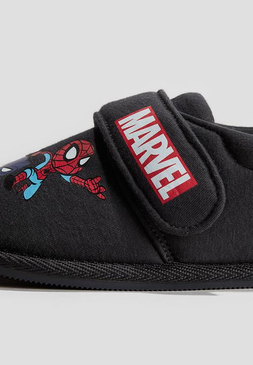 H&M - Printed cotton slippers - black marvel comics