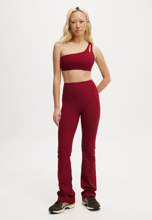 Cotton On - Reform Rib One Shoulder Crop - Deep Red