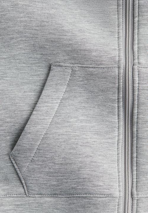 H&M - Scuba zip-through hoodie - light grey marl