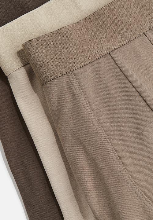 H&M - 3-Pack mid trunks lycra® xtra life™ - brown & dark beige