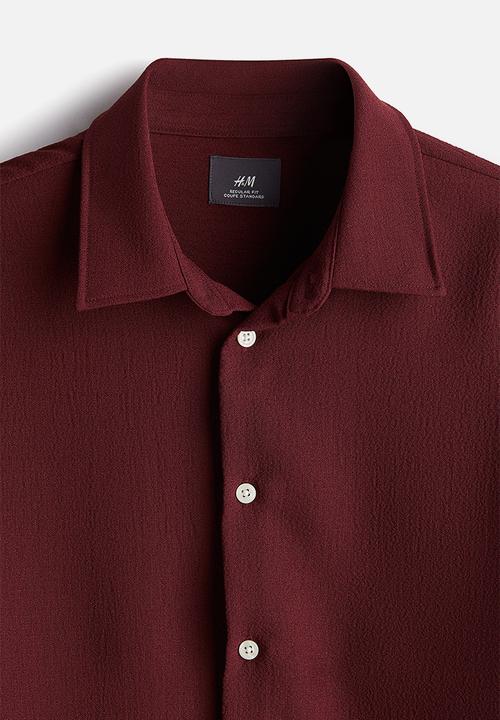 H&M - Regular fit crêpe shirt - burgundy 