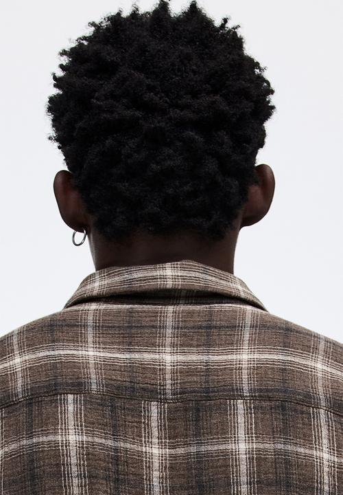 H&M - Regular fit shirt - dark greige checked