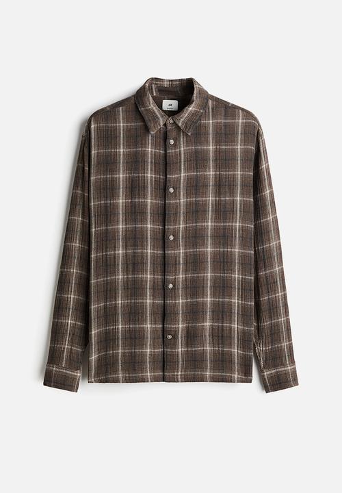 H&M - Regular fit shirt - dark greige checked