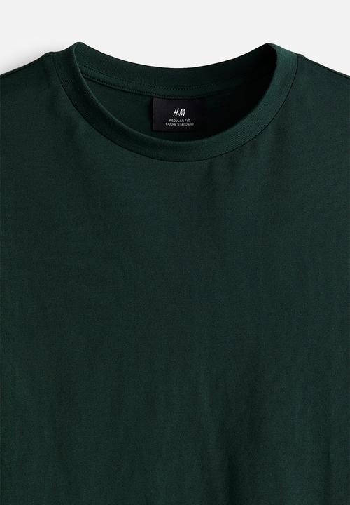H&M - Regular fit round-neck T-shirt - forest green