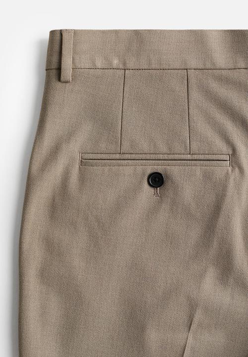 H&M - Slim fit trousers - greige marl