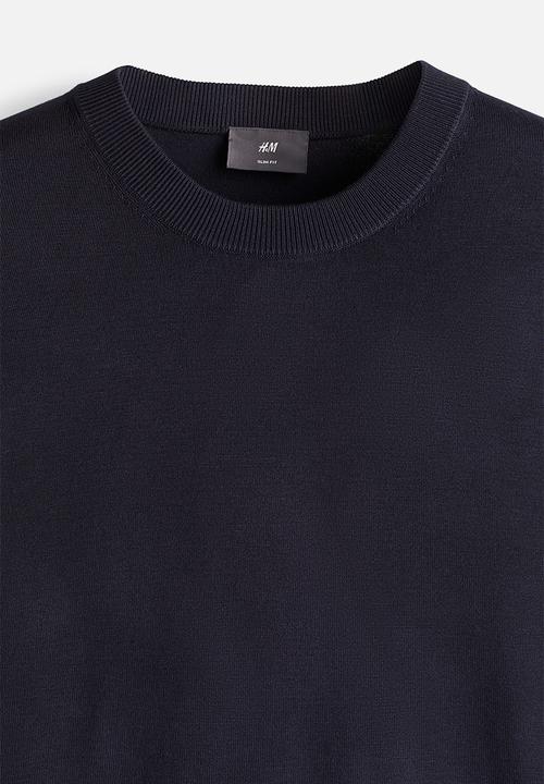 H&M - Slim fit fine-knit jumper - navy blue 