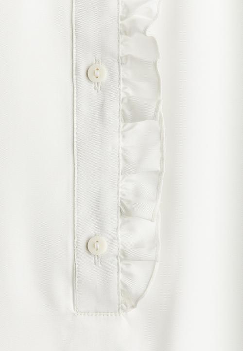 H&M - Frill-trimmed blouse - white