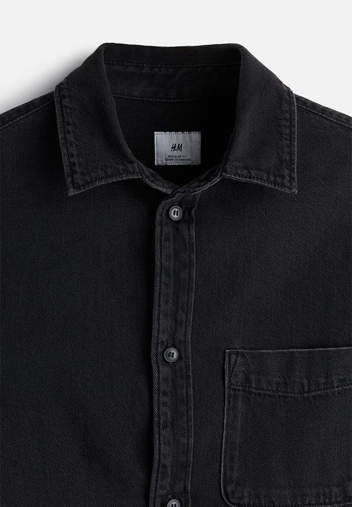 H&M - Regular fit denim shirt - black