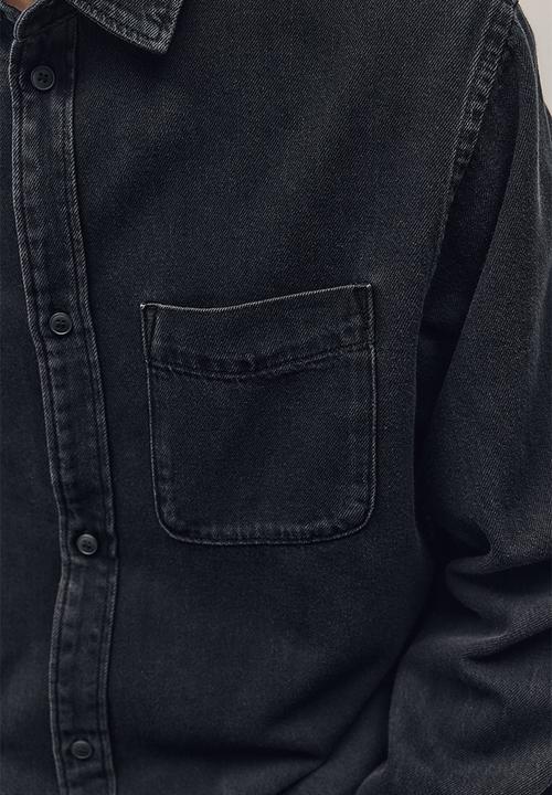 H&M - Regular fit denim shirt - black