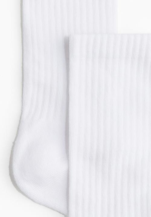H&M - 5-Pack ribbed socks - white