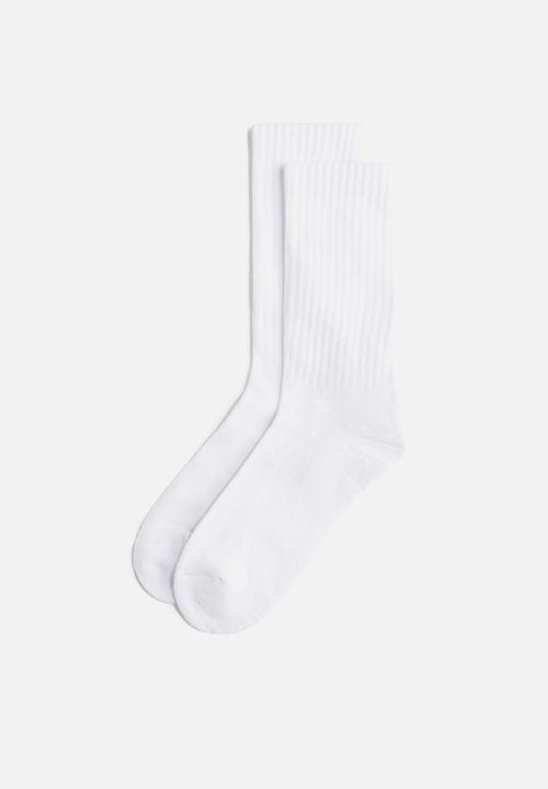 H&M - 5-Pack ribbed socks - white