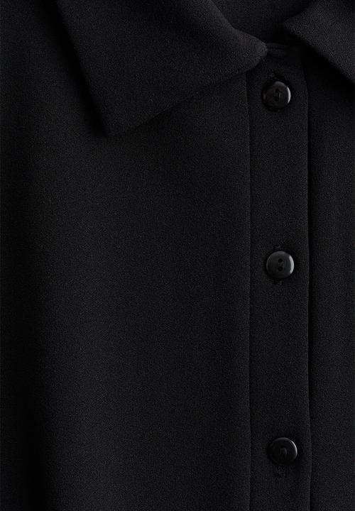 H&M - Crêpe polo dress - black