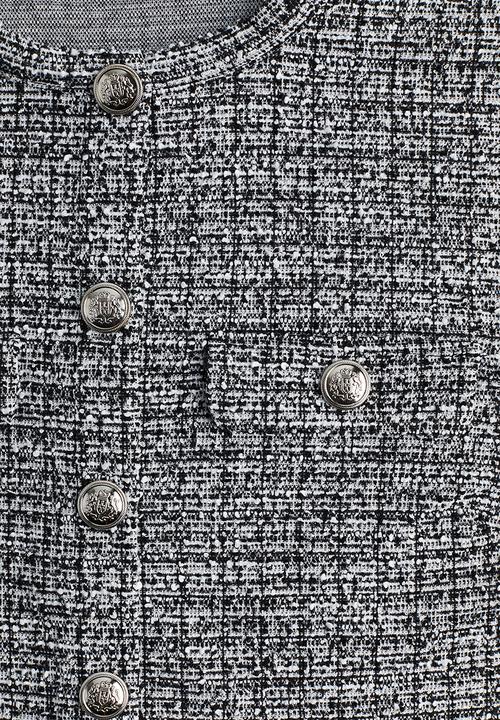 H&M - Short-sleeved bouclé cardigan - black marl