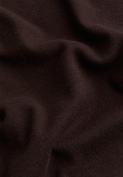 H&M - Ribbed bodycon dress - dark brown 