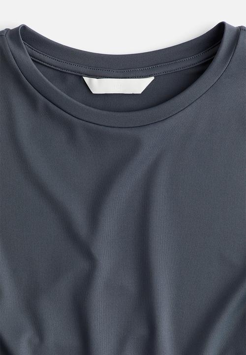 H&M - Long-sleeved microfibre top - dark grey