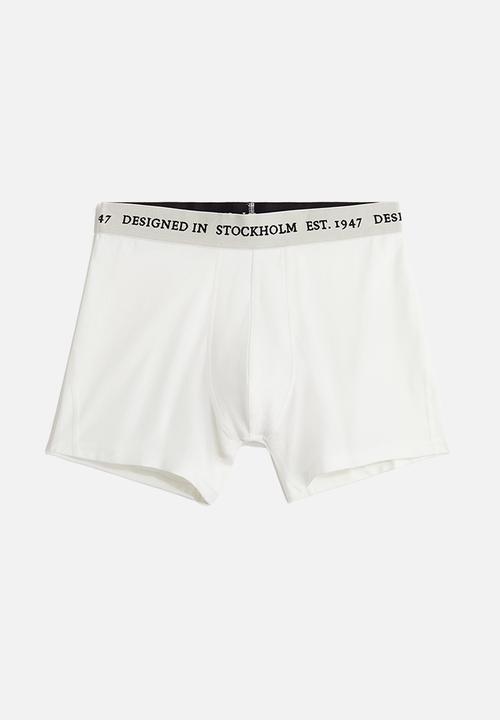 H&M - 3-pack mid trunks lycra® xtra life™ - white,multi