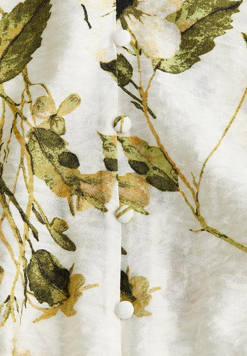H&M - A-line strappy dress - cream floral