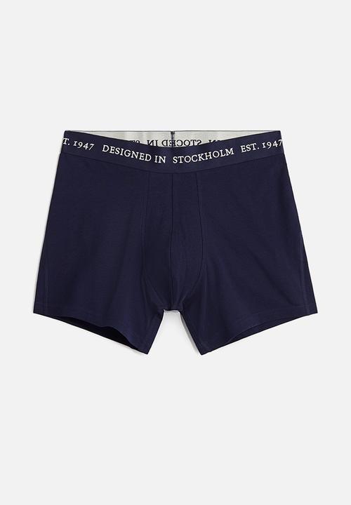 H&M - 3-pack mid trunks lycra® xtra life™ - navy blue