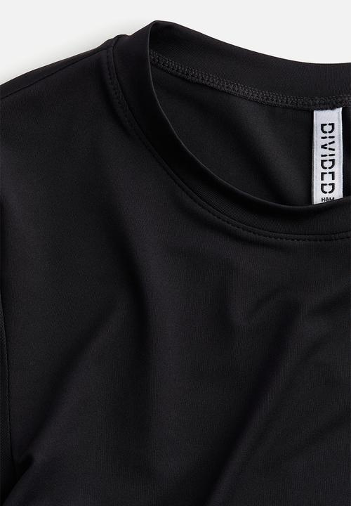 H&M - Long-sleeved microfibre top - black