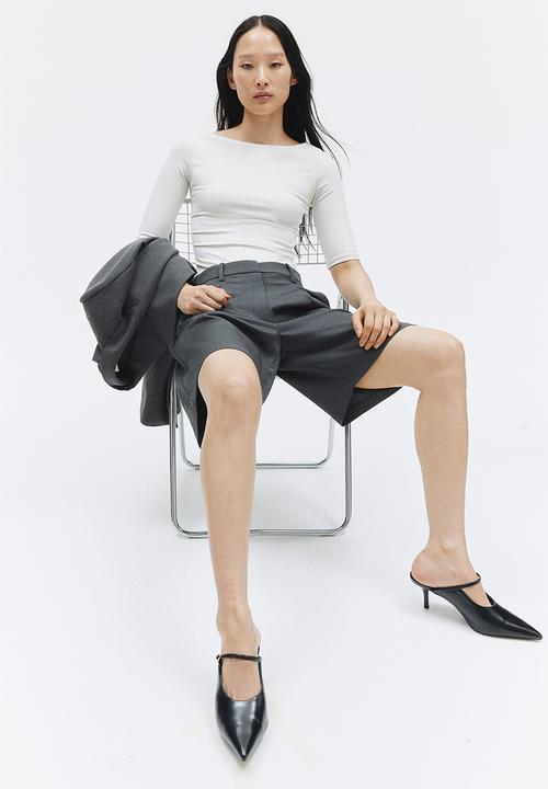 H&M - Boat-neck jersey top - white