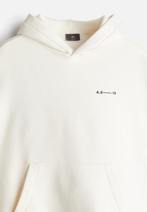 H&M - Loose fit printed hoodie - white