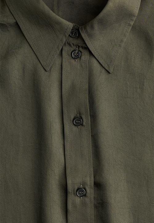 H&M - Shirt - dark khaki green 