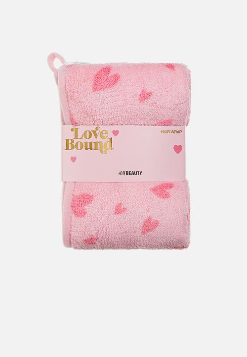 H&M - Microfibre hair wrap - pink/hearts