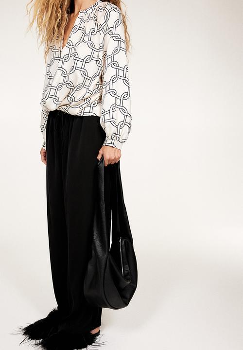 H&M - Wide pull-on trousers - black