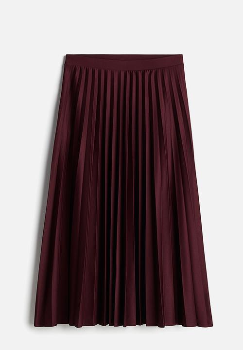 H&M - Pleated skirt - burgundy