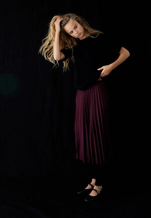 H&M - Pleated skirt - burgundy