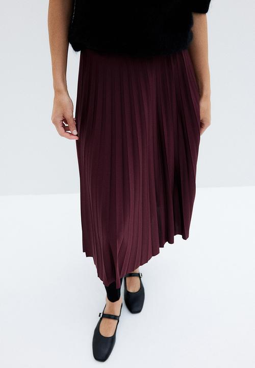 H&M - Pleated skirt - burgundy