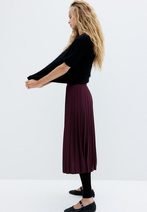 H&M - Pleated skirt - burgundy