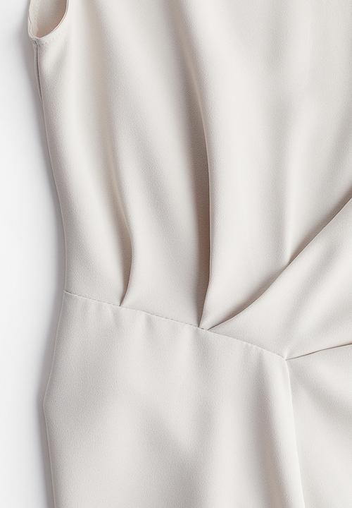 H&M - Draped dress -  light beige